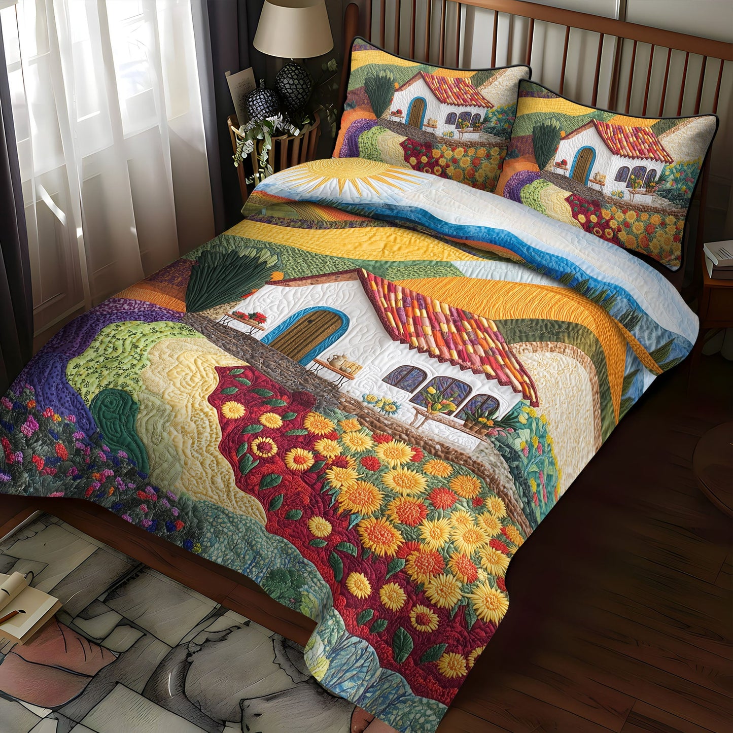 Blossom Lane 3-Piece Quilted Bedding Set NCU0PT5768