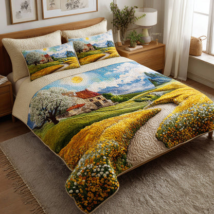 Blossom Lane 3-Piece Quilted Bedding Set NCU0VL3133