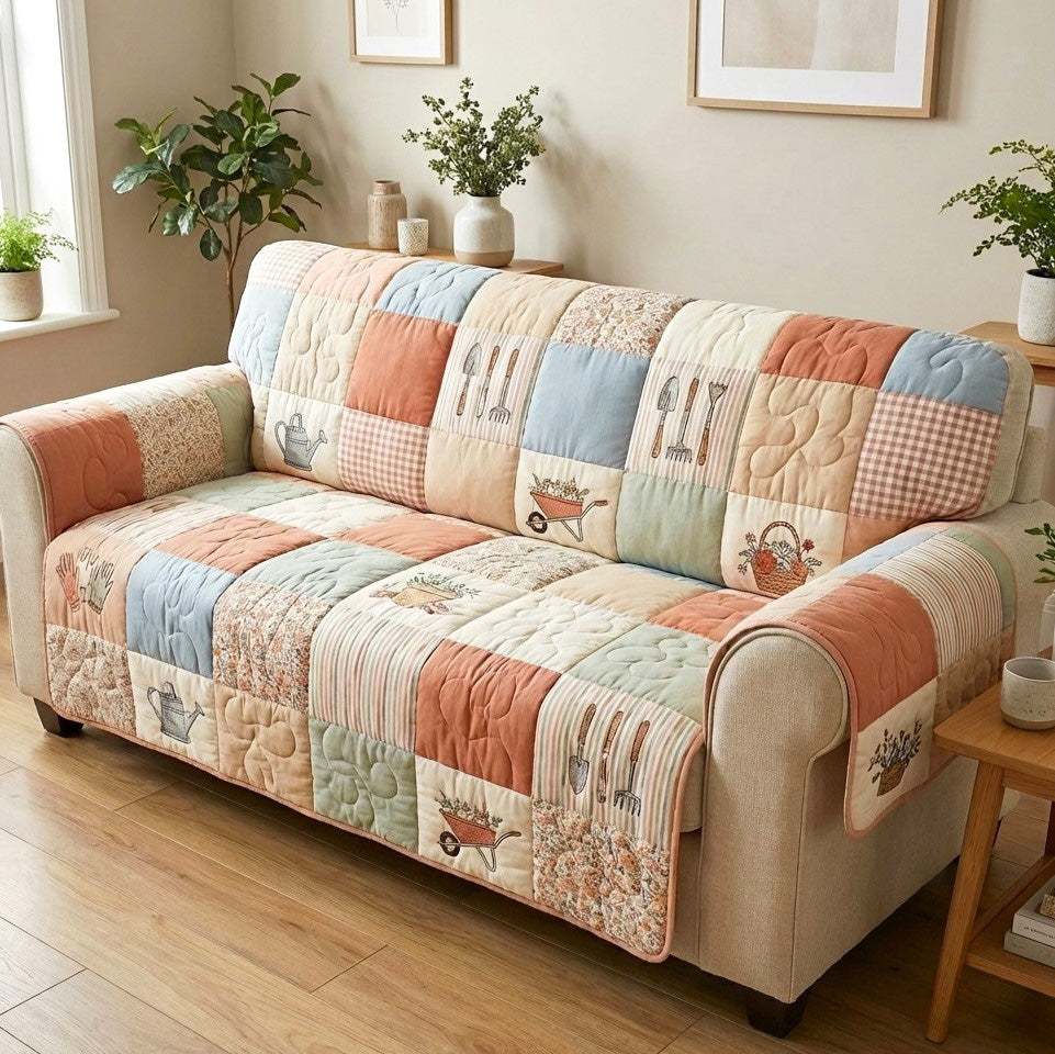Blossom Meadow Quilted Sofa Cover NCU0TV1806