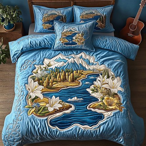 Blossom Mountain 3-Piece Quilted Bedding Set NCU0VH4724