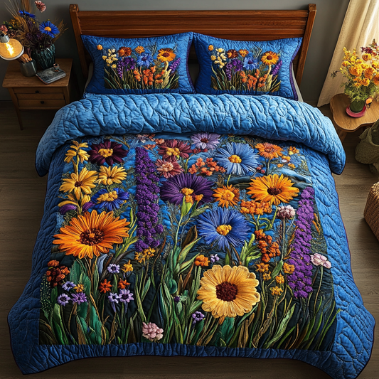Blossom Nest 3-Piece Quilted Bedding Set NCU0VH5614