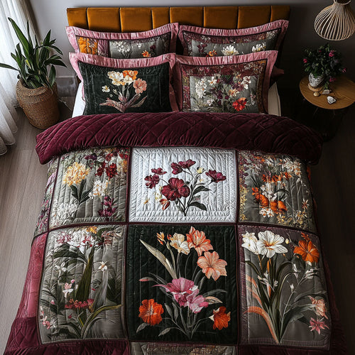 Blossom Patchwork 3-Piece Quilted Bedding Set NCU0PT5270