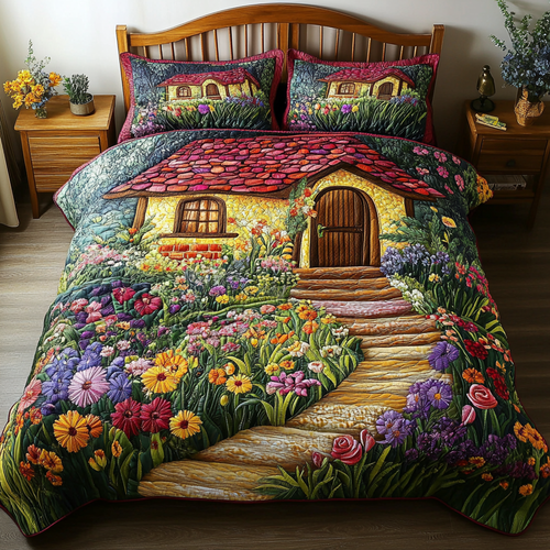 Blossom Path 3-Piece Quilted Bedding Set NCU0DK6371