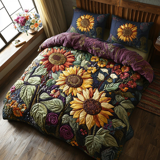 Blossom Path 3-Piece Quilted Bedding Set NCU0DV6695