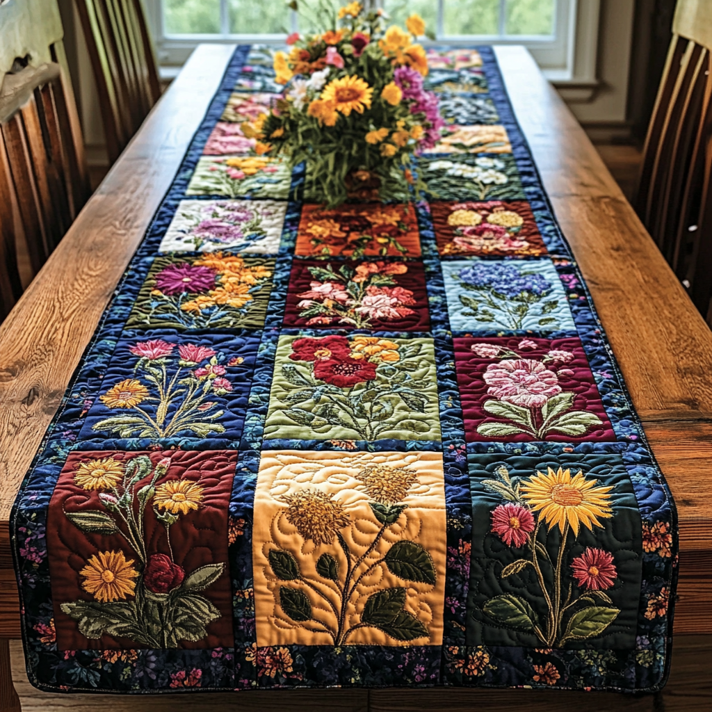 Blossom Path Quilted Table Runner NCU0DK9785