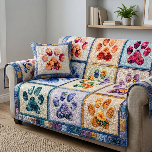 Blossom Paw Quilted Sofa Cover NCU0NT12414