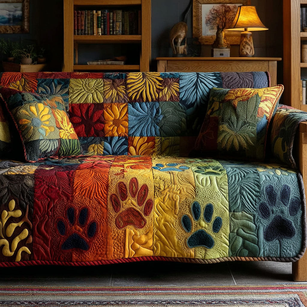 Blossom Paw Quilted Sofa Cover NCU0PT10986