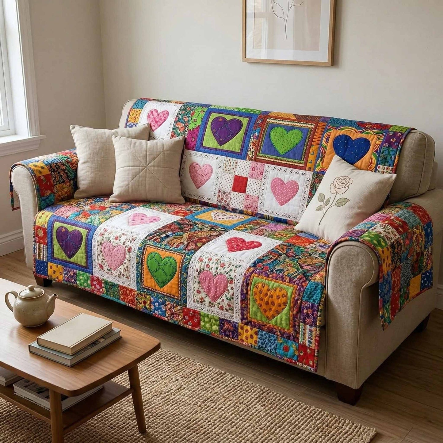 Blossom Porch Quilted Sofa Cover NCU0XD2546