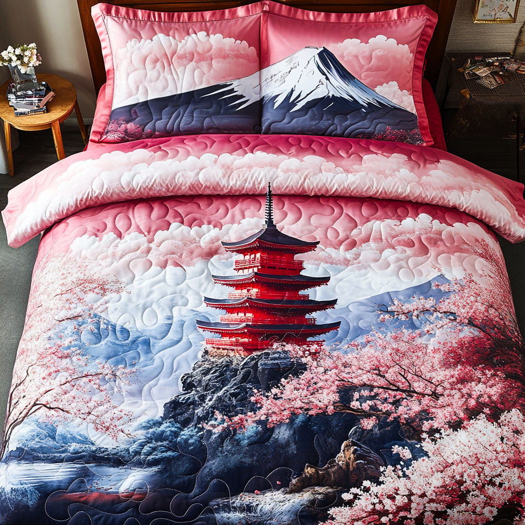 Blossom Serenity 3-Piece Quilted Bedding Set NCU0NT6879