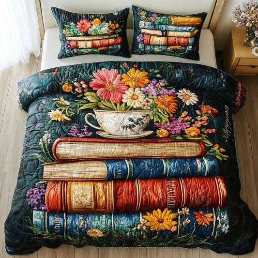 Blossom Shelf 3-Piece Quilted Bedding Set NCU0VH5320