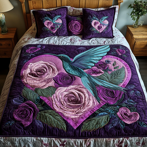 Blossom Soar 3-Piece Quilted Bedding Set NCU0VH1630