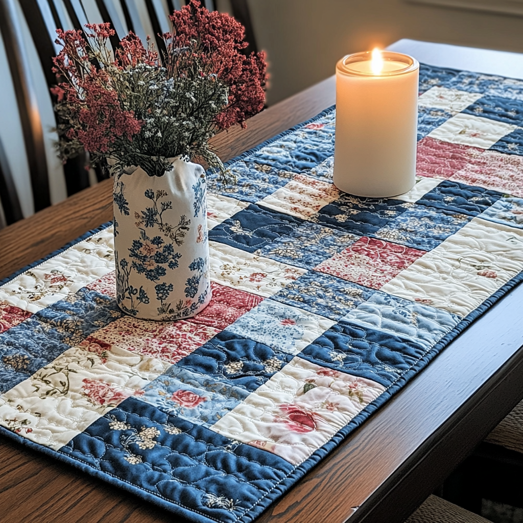 Blossom Stitch Quilted Table Runner NCU0VH2083