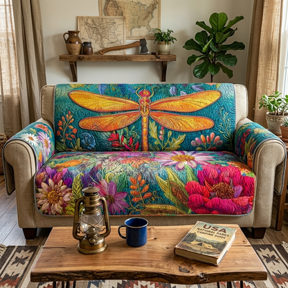 Blossom Symphony Dragonfly Quilted Sofa Cover NCU0XD1637