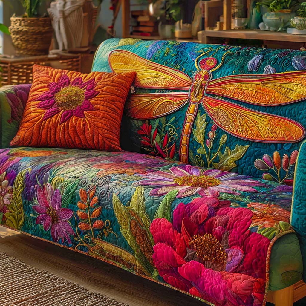 Dragonfly Quilted Sofa Cover NCU0VT326