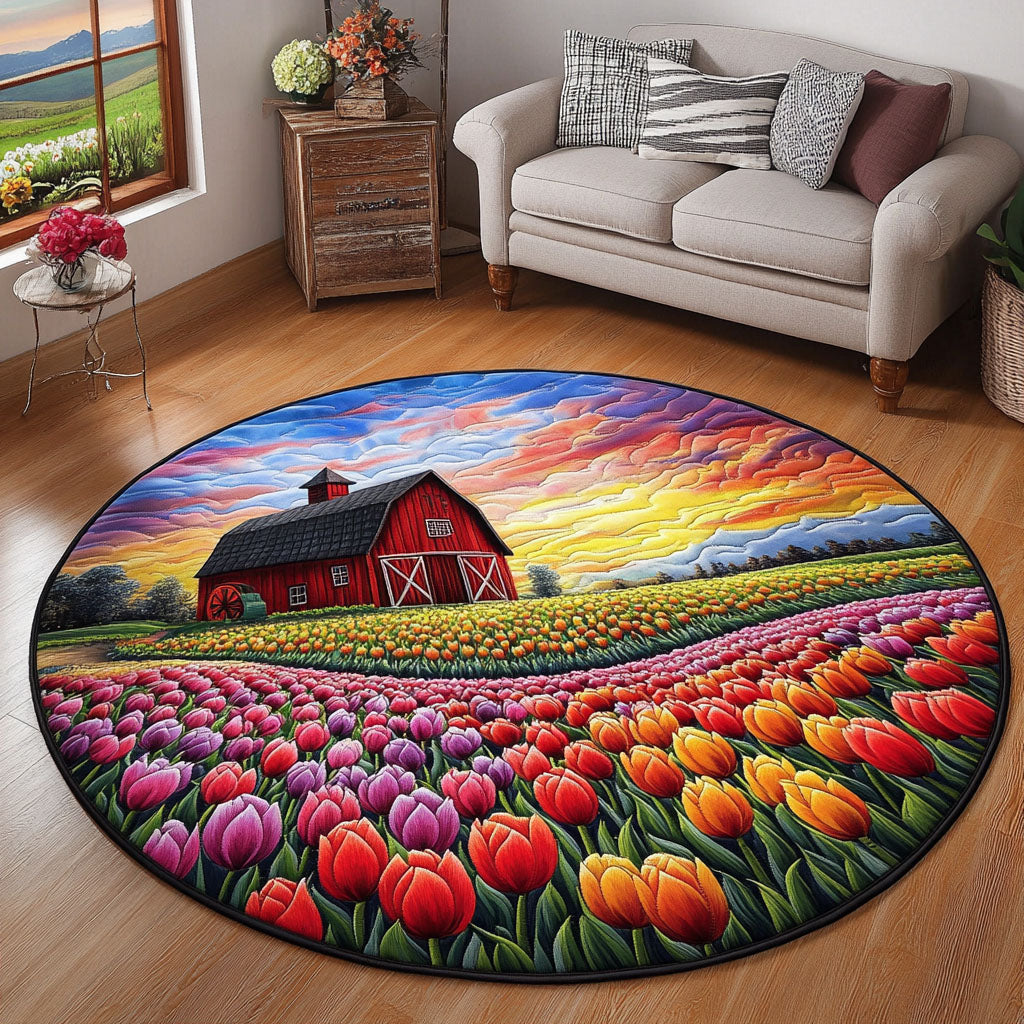 Blossom Trails Quilted Round Mat NCU0NT6814