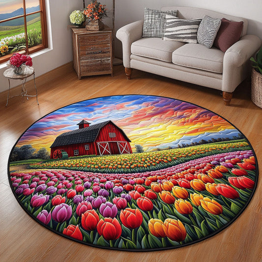 Blossom Trails Quilted Round Mat NCU0NT6814