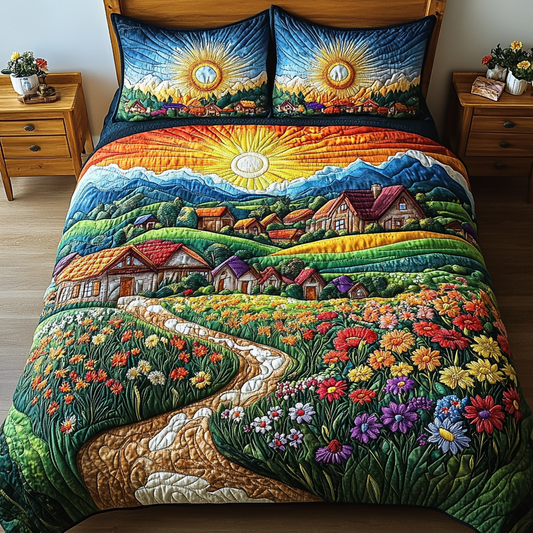Blossom Valley 3-Piece Quilted Bedding Set NCU0VL2502