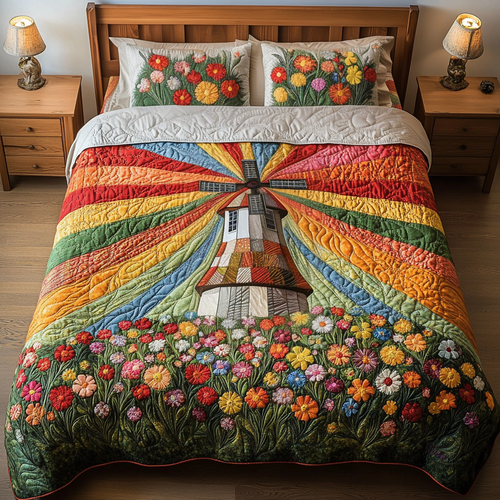 Blossom Vista 3-Piece Quilted Bedding Set NCU0VH5076