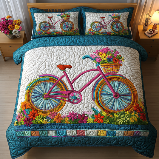 Blossom Wheels 3-Piece Quilted Bedding Set NCU0DK6080