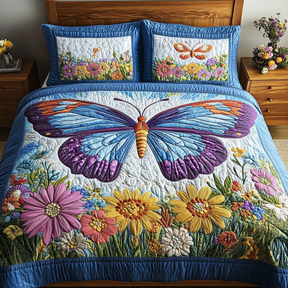 Blossom Wings 3-Piece Quilted Bedding Set NCU0VL2236