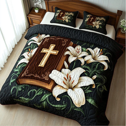 Blossom of Faith 3-Piece Quilted Bedding Set NCU0NT6714