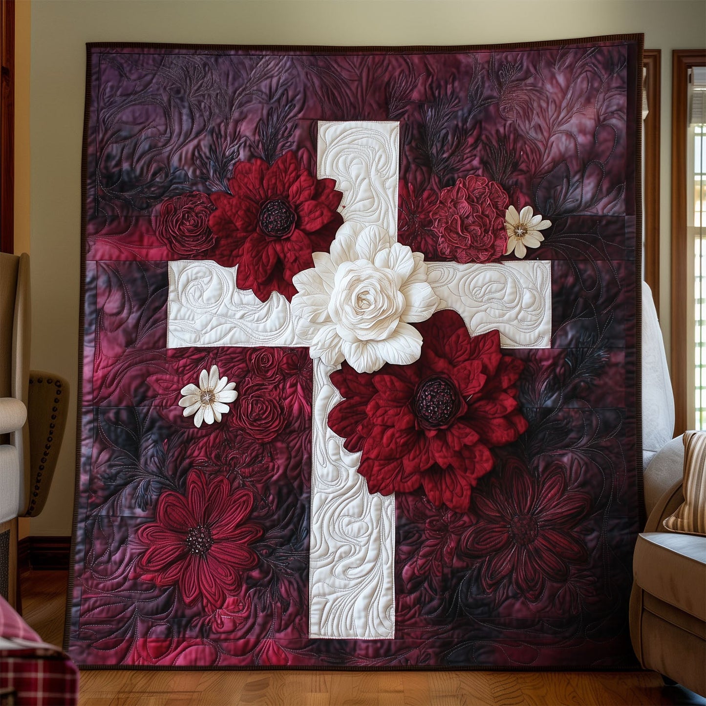 Blossom of Faith Quilted Blanket NCU0PT7625
