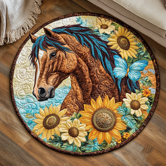 Blossomed Ride Quilted Round Mat NCU0VH5822