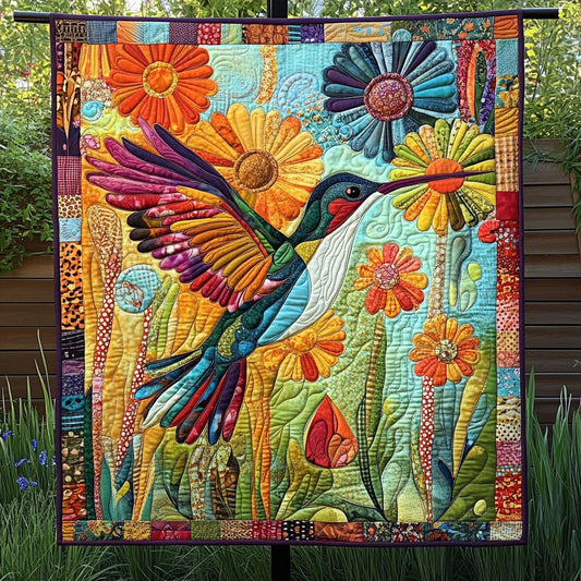 Blossoming Hummingbird Quilted Blanket NCU0PT6101