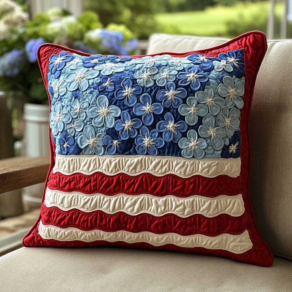 Blossoms of Freedom Quilted Pillow Case NCU0PT7224