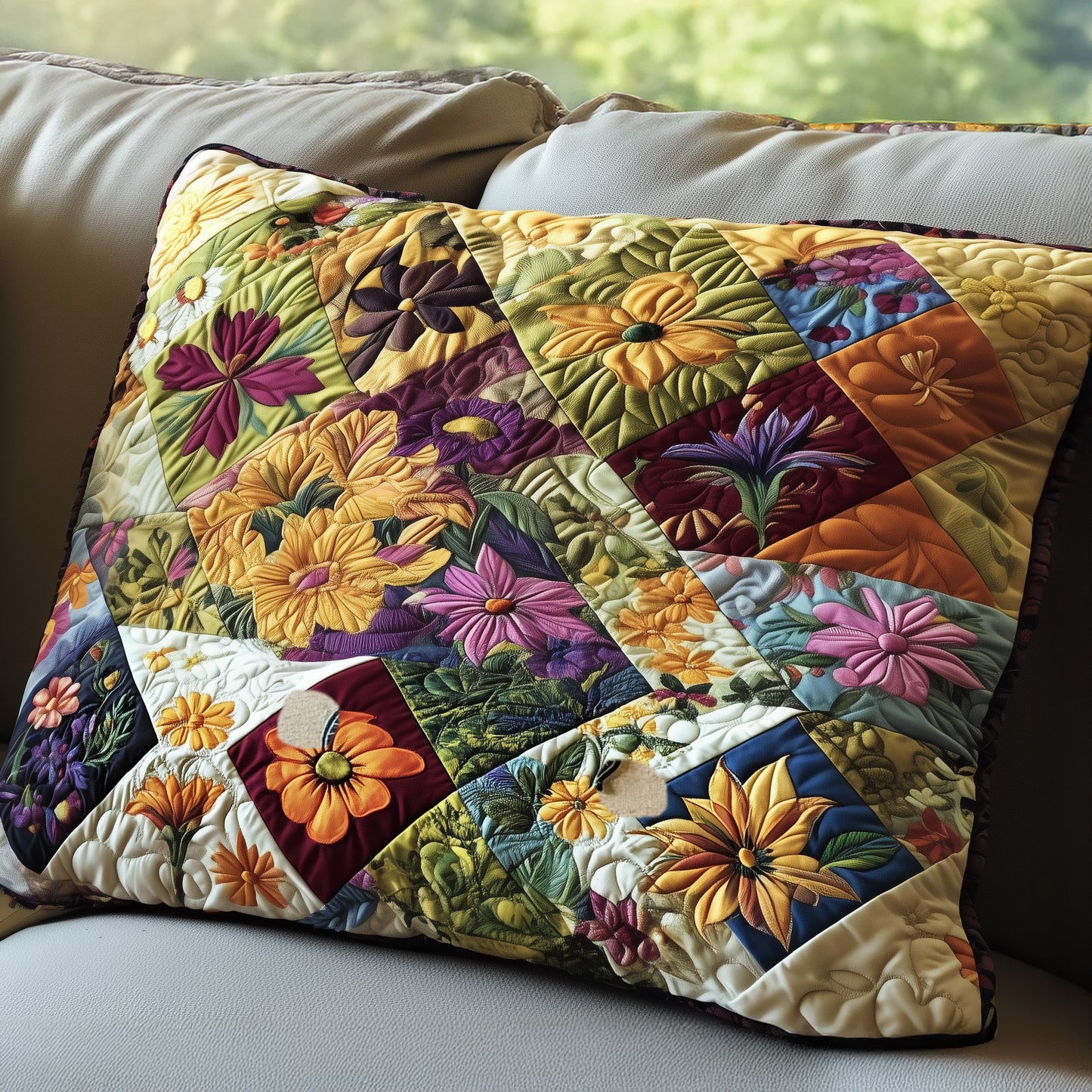 Blossoms and Lace Quilted Bedding Pillow Case NCU0PT4961