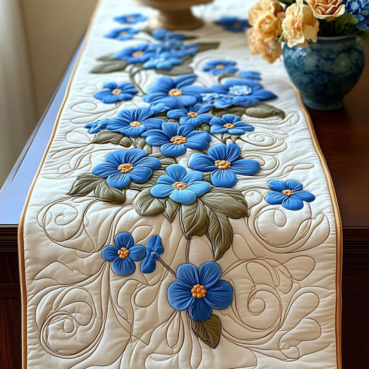 Blue Bloom Bliss Quilted Table Runner NCU0NT5721