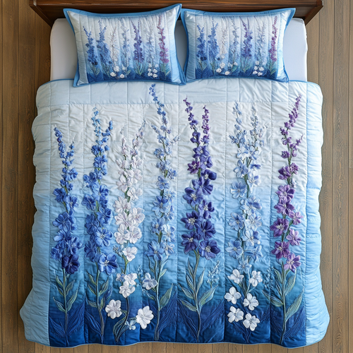 Blue Breeze 3-Piece Quilted Bedding Set NCU0VH5615