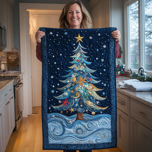 Blue Christmas Quilted Table Runner NCU0TH2270