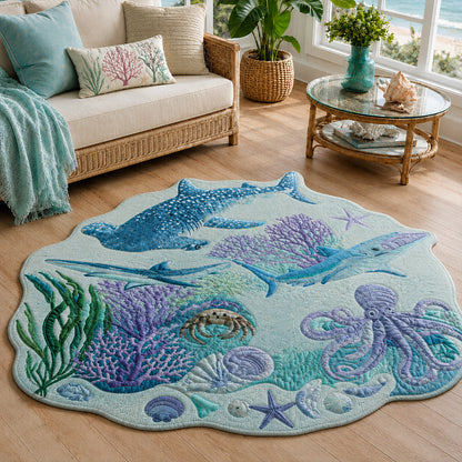 Blue Current Custom Shape Area Rug NCU0PT11958