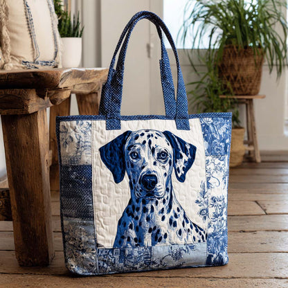 Blue Dalmatian Joy Quilted Tote Bag NCU0XD372