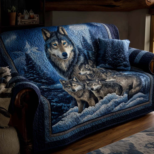 Blue Eyes Wolf Quilted Sofa Cover NCU0NT10997