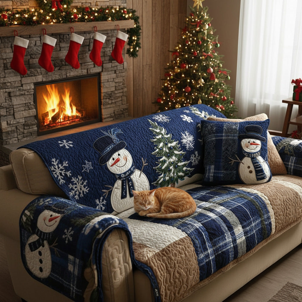 Blue Festive Nights Quilted Sofa Cover NCU0PT10338