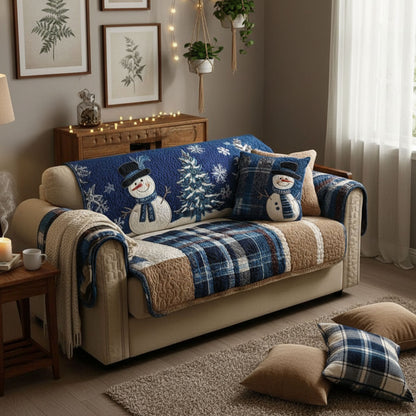 Blue Festive Nights Quilted Sofa Cover NCU0PT10338