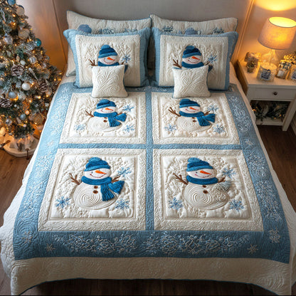 Blue Frost 3-Piece Quilted Bedding Set NCU0TV1063