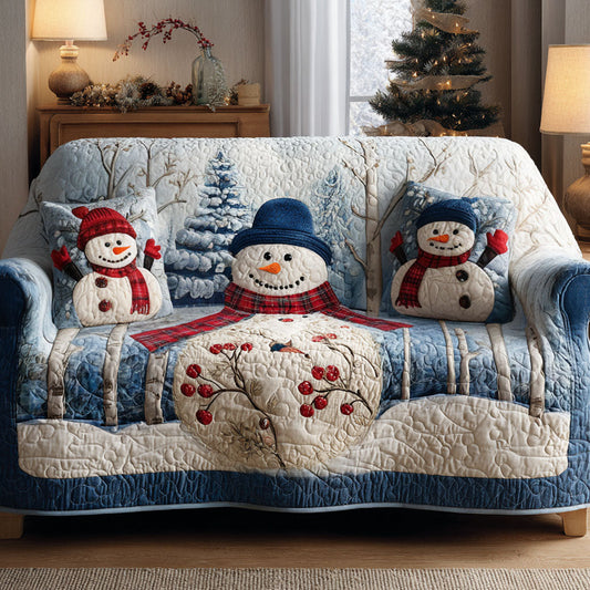 Blue Frost Family Quilted Sofa Cover NCU0TV792