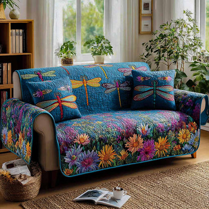 Blue Garden Quilted Sofa Cover NCU0XD2352