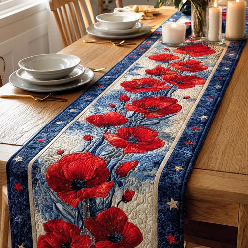 Blue Glory Quilted Table Runner NCU0DV9362