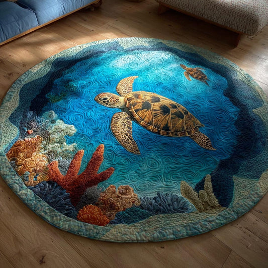 Blue Horizon Quilted Round Mat NCU0DV9626
