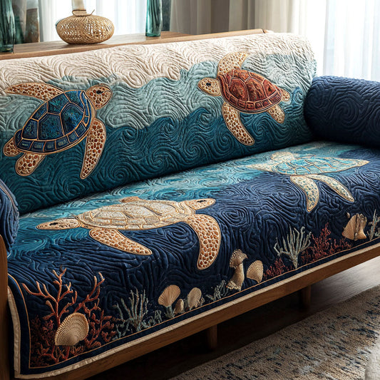 Blue Horizon Quilted Sofa Cover NCU0TV745