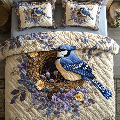 Blue Jay Beauty 3-Piece Quilted Bedding Set NCU0DV4704