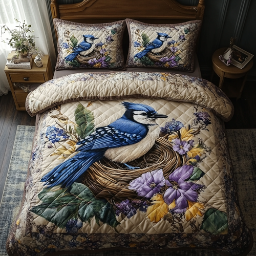 Blue Jay Serenade 3-Piece Quilted Bedding Set NCU0DV4711