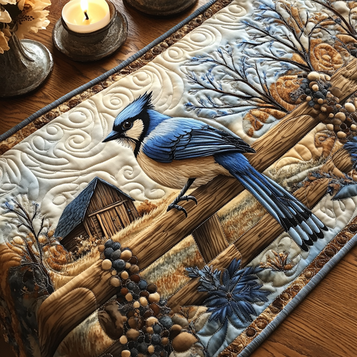 Blue Jay Serenade Quilted Table Runner NCU0DV4725