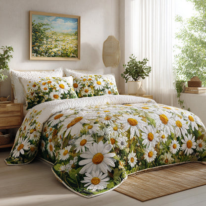 Blue Meadow 3-Piece Quilted Bedding Set NCU0VL3089