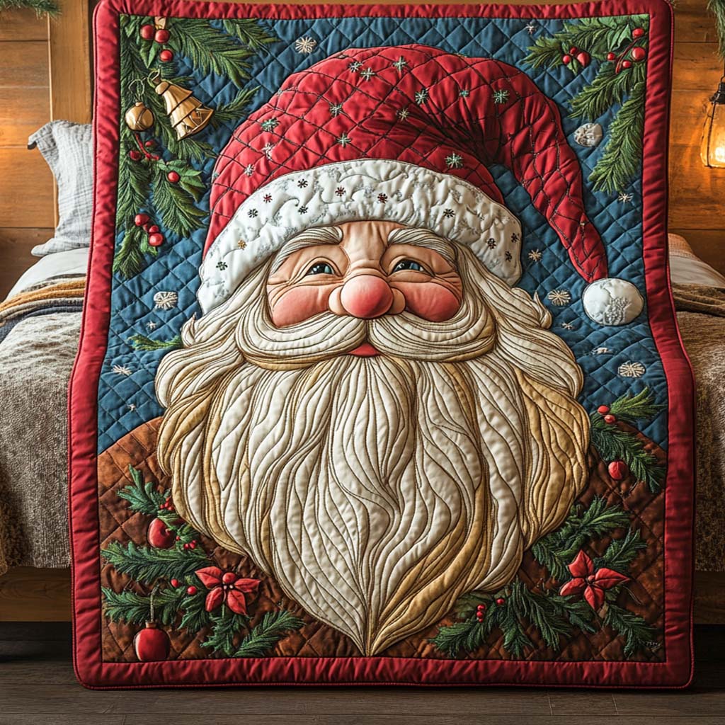 Blue Night Santa Quilted Blanket NCU0XD698