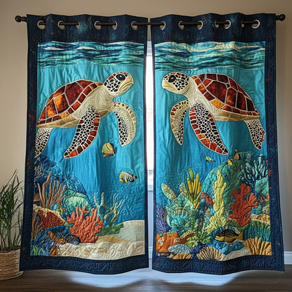 Blue Ocean Dweller Quilted Curtains NCU0NT10974